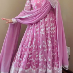 BABY PINK LUNCHING NEW PARTY WEAR LOOK GOWN & DUPATTA SET