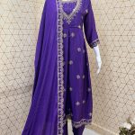 PURPLE NEW LUNCH DESIGNER SEQUENCE EMBROIDERED SUIT WITH DUPATTA