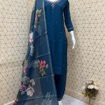 RAMA NEW LUNCH HANDWORK SILK SUIT WITH DIGITAL PRINTED DUPATTA